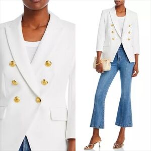 Veronica beard empire dickey double breasted blazer white gold buttons NO OFFERS
